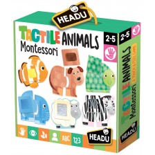 Образователен комплект Headu Montessori - Докосни и опознай животните