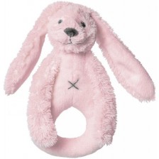 Дрънкалка Happy Horse - Зайчето Richie, розова, 19 cm