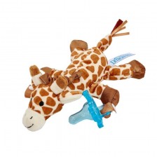 Dr. Brown's Плюшена играчка-държач Жираф със синя силиконова залъгалка -1