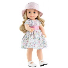 Дрехи за кукла Paola Reina - Рокля на розови цветя, 42 cm