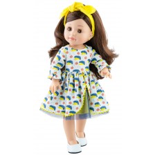 Дрехи за кукла Paola Reina Soy Tú - Рокля на таралежчета и лента за коса, 42 cm