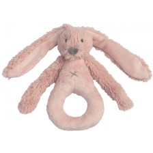Дрънкалка Happy Horse - Зайчето Richie, Old pink, 19 cm