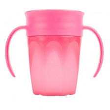 Dr.Brown's Преходна чаша с дръжки 360 градуса Розова