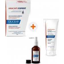 Ducray Anaphase+ Anacaps Комплект - Серум, Шампоан и Хранителна добавка, 100 + 200 ml + 30 капсули (Лимитирано)