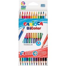 Двуцветни моливи Carioca Bi-Color - 12 броя -1