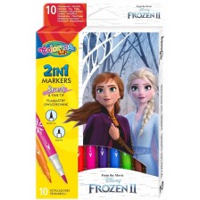 Двувърхи маркери Colorino Disney - Frozen II, 10 цвята
