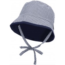 Двулицева детска шапка с UV 50+ защита Sterntaler - 43 cm, 5-6 месеца, тъмносиня -1