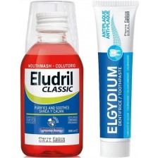 Eludril & Elgydium Комплект - Вода за уста Classic и Паста за зъби, 200 + 50 ml (Лимитирано) -1
