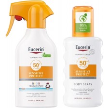 Eucerin Sun Комплект - Слънцезащитен спрей за деца и Спрей за тяло, SPF 50+, 250 + 200 ml -1