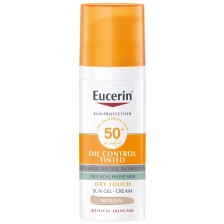 Eucerin Sun Оцветен слънцезащитен гел-крем за лице Oil Control, тъмен, SPF50+, 50 ml -1