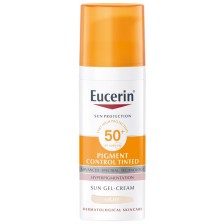 Eucerin Sun Оцветен слънцезащитен гел-крем за лице Pigment Control, SPF 50+, Светъл, 50 ml