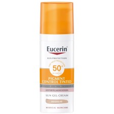 Eucerin Sun Оцветен слънцезащитен гел-крем за лице Pigment Control, SPF 50+, Тъмен, 50 ml -1