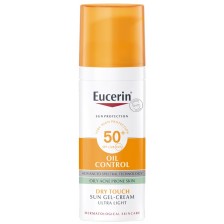 Eucerin Sun Слънцезащитен гел-крем за лице Oil Control, SPF 50+, 50 ml