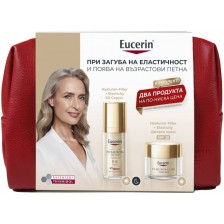 Eucerin Hyaluron-Filler + Elasticity Комплект - Дневен крем и 3D Серум, 50 + 30 ml + Несесер -1