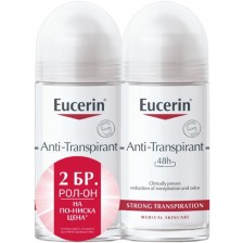 Eucerin Deo Комплект - Рол-он против силно изпотяване, 2 x 50 ml (Лимитирано)