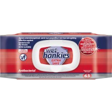 Extra Safe Антибактериални мокри кърпи, 63 броя, Wet Hankies -1