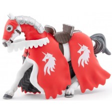 Фигурка Papo The Medieval Era - Рицарски кон, червен -1