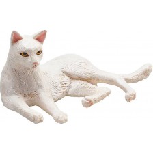 Фигурка Mojo Animal Planet - Котка, бяла, легнала