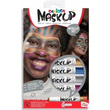 Флумастери за лице Carioca Mask up - Металик, 6 цвята -1