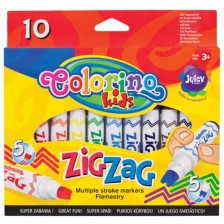 Флумастери Colorino - Zig Zag, 10 цвята -1