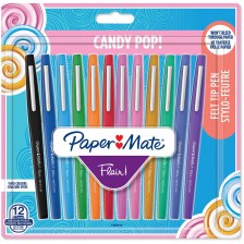Флумастери Paper Mate Flair - Candy Pop, 12 цвята -1