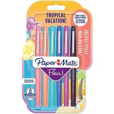 Флумастери Paper Mate Flair - Tropical Vacation, 6 цвята