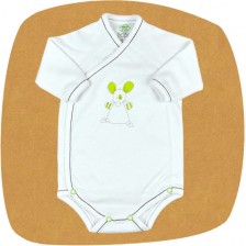 Боди камизолка с дълъг ръкав For Babies - Мишле, 3-6 месеца -1