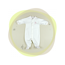 Бебешко гащеризонче с предно закопчаване For Babies - Розово зайче, 1-3 месеца -1