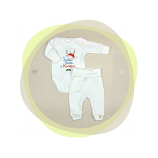 Сет бебешко боди с потури For Babies - Моята първа Коледа, 50 cm, 0 месеца -1