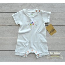 For Babies Бебешко гащеризонче с къс ръкав - Охлювче с точки Изберете размер 1-3 месеца