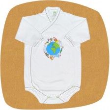 Боди камизолка с дълъг ръкав For Babies - Global, 3-6 месеца -1