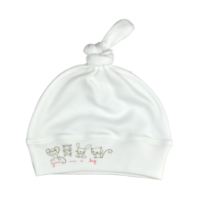 For Babies Бебешка шапка с възел - Give me a hug - червена размер 0-3 месеца
