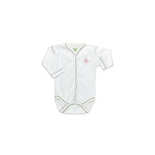 For Babies Боди с предно закопчаване и дълъг ръкав - Розово мишле Изберете размер 0 месеца