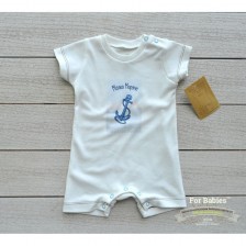 Бебешко гащеризонче с къс ръкав For Babies - Малко моряче, 1-3 месеца -1