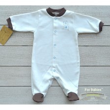 For Babies Бебешко гащеризонче с предно закопчаване - Коте размер 1-3 месеца
