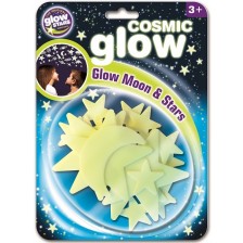 Фосфоресциращи стикери Brainstorm Cosmic Glow - Луна и звездички, 20 броя -1