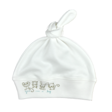 For Babies Бебешка шапка с възел - Give me a hug - синя размер 0-3 месеца