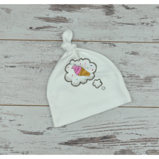 Бебешка шапка с възел For Babies - Сладоледче, 0-3 месеца