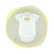 Памучно боди с къс ръкав For Babies - Папионка, 50 cm, 0 месеца -1