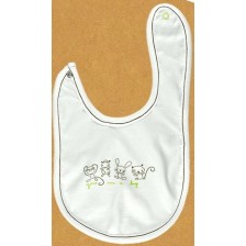 Бебешки лигавник с копче For Babies - Give me a hug, зелен надпис -1