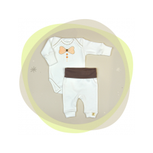 Сет бебешко боди с потури For Babies - Папионка, 56 cm, 0-1 месеца -1
