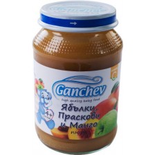Плодово пюре Ganchev - Ябълки, праскови и манго, 190 g