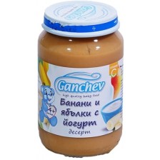 Десерт Ganchev - Банани и ябълки с йогурт, 190 g -1
