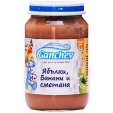 Десерт Ganchev - Ябълки и банани със сметана, 190 g -1