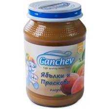Плодово пюре Ganchev - Ябълки и праскови, 190 g -1