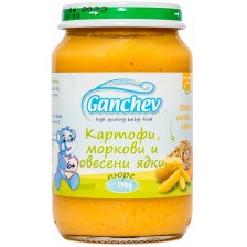 Зеленчуково пюре Ganchev - Картофи, моркови и овесени ядки, 190 g