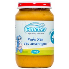 Пюре Ganchev - Риба Хек със зеленчуци, 190 g