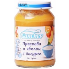 Десерт Ganchev - Праскови и ябълки с йогурт, 190 g -1