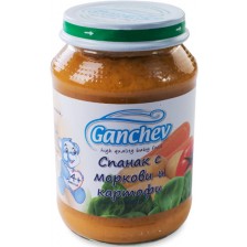 Зеленчуково пюре Ganchev - Спанак с моркови и картофи, 190 g -1