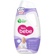 Гел за пране Teo Bebe Gentle & Clean - Лавандула, 40 пранета, 1.8 l